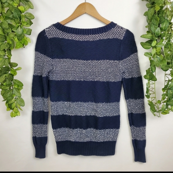 Fossil navy striped knit crewneck sweater - Picture 8 of 14